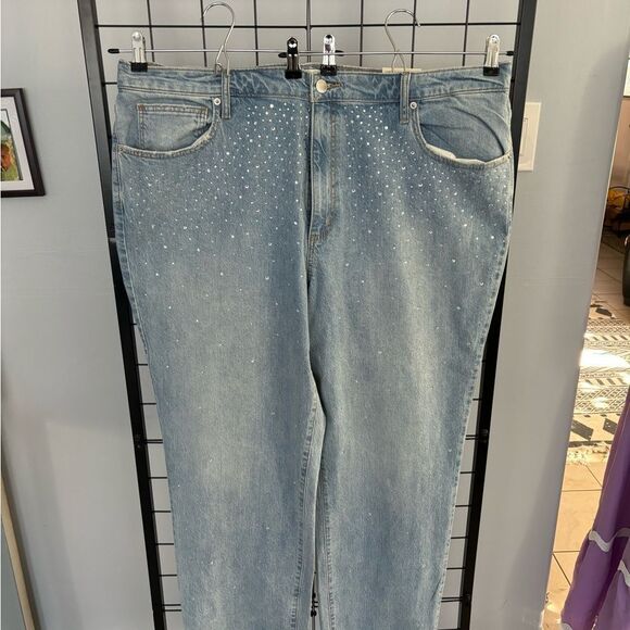 Universal Thread Denim - Universal Thread High Rise 90s Straight Leg Rhinestone Jeans NWT